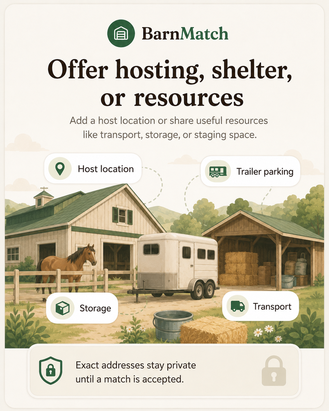 Offer hosting shelter or resources